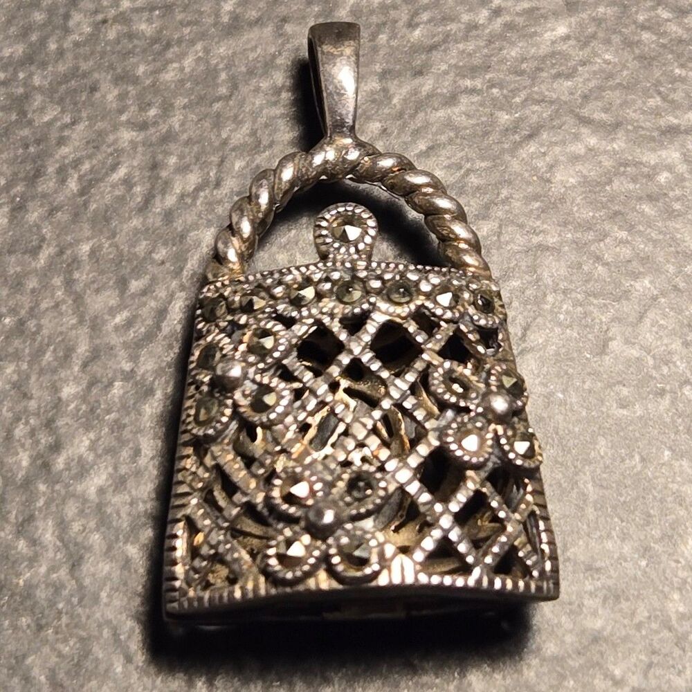 Purse Locket Pill Holder Sterling Silver Pendant